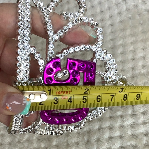 Silver 50th Birthday Tiara with Purple Accents - Picture 7 of 7
